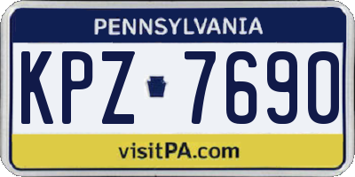 PA license plate KPZ7690