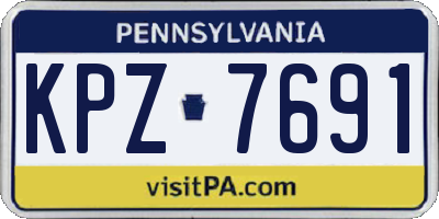 PA license plate KPZ7691