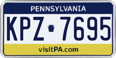 PA license plate KPZ7695