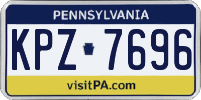 PA license plate KPZ7696