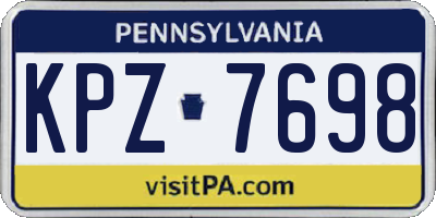 PA license plate KPZ7698