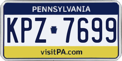 PA license plate KPZ7699