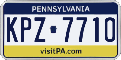 PA license plate KPZ7710