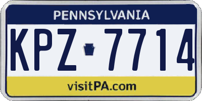 PA license plate KPZ7714