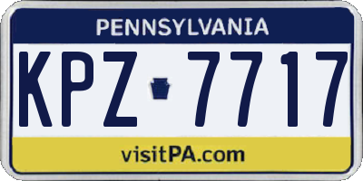 PA license plate KPZ7717