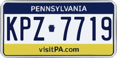 PA license plate KPZ7719