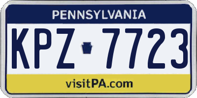 PA license plate KPZ7723