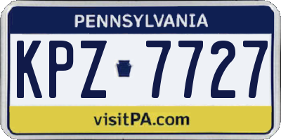 PA license plate KPZ7727