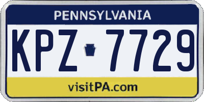 PA license plate KPZ7729