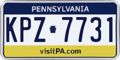 PA license plate KPZ7731