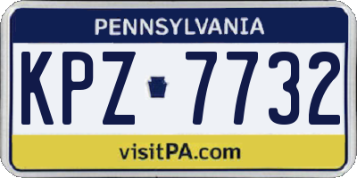 PA license plate KPZ7732