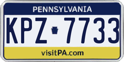 PA license plate KPZ7733