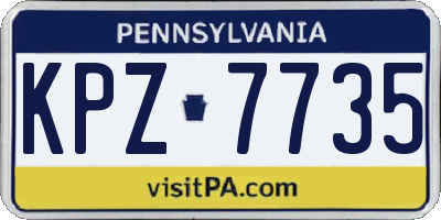 PA license plate KPZ7735