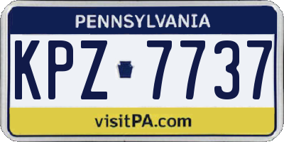 PA license plate KPZ7737