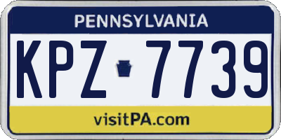 PA license plate KPZ7739