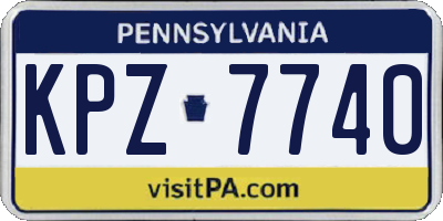 PA license plate KPZ7740