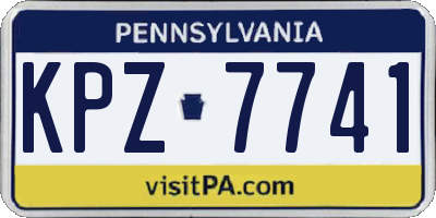 PA license plate KPZ7741