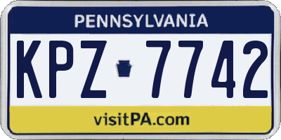 PA license plate KPZ7742