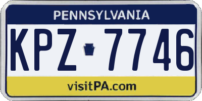 PA license plate KPZ7746
