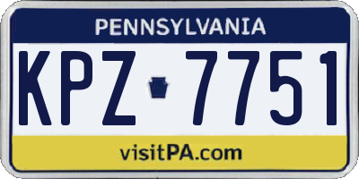 PA license plate KPZ7751