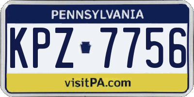 PA license plate KPZ7756