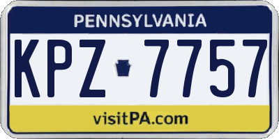 PA license plate KPZ7757
