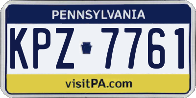 PA license plate KPZ7761