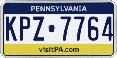 PA license plate KPZ7764