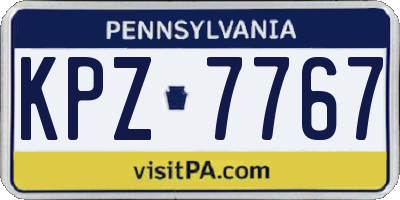 PA license plate KPZ7767