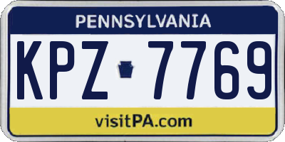 PA license plate KPZ7769