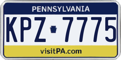 PA license plate KPZ7775