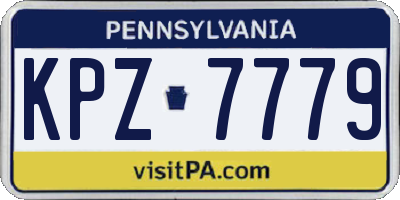 PA license plate KPZ7779