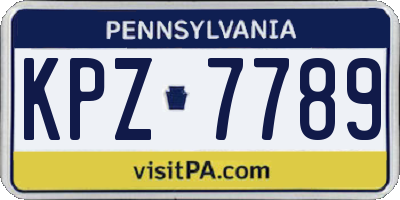 PA license plate KPZ7789