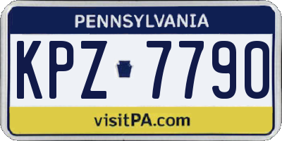 PA license plate KPZ7790