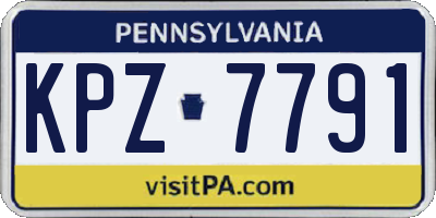 PA license plate KPZ7791
