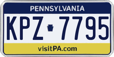 PA license plate KPZ7795