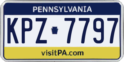 PA license plate KPZ7797