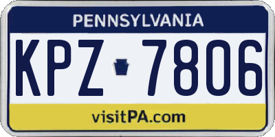 PA license plate KPZ7806