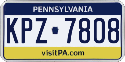 PA license plate KPZ7808