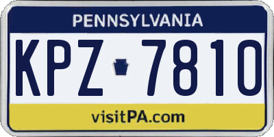 PA license plate KPZ7810