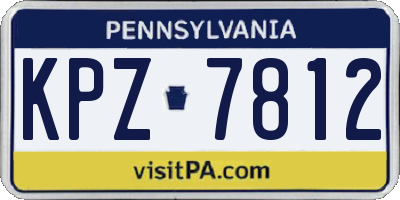 PA license plate KPZ7812