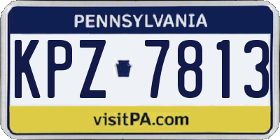 PA license plate KPZ7813