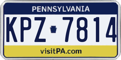 PA license plate KPZ7814