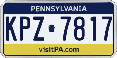 PA license plate KPZ7817