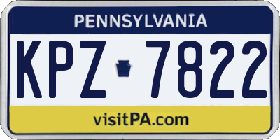 PA license plate KPZ7822