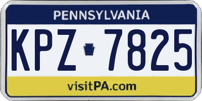 PA license plate KPZ7825