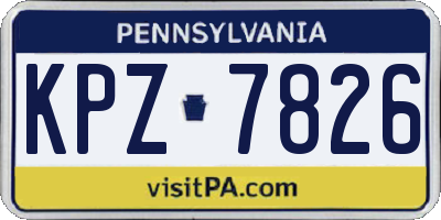 PA license plate KPZ7826