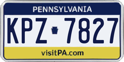 PA license plate KPZ7827