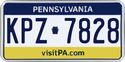 PA license plate KPZ7828