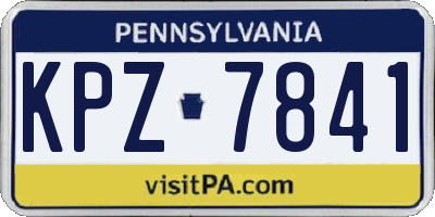PA license plate KPZ7841